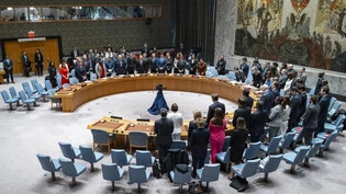 Mitglieder des Sicherheitsrates der Vereinten Nationen legen eine Schweigeminute ein, um der Toten und Verletzten eines Anschlags in Russland in der vergangenen Woche zu gedenken. Foto: Craig Ruttle/AP/dpa